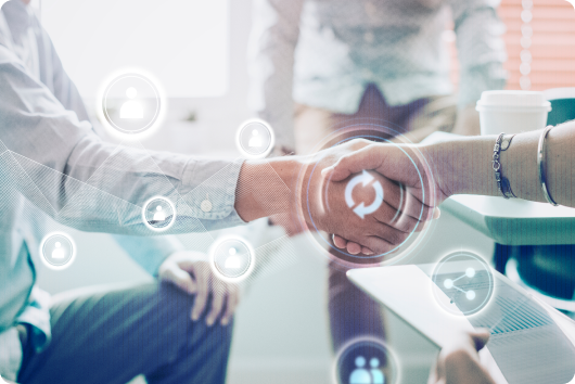picture of 2 people shaking hands