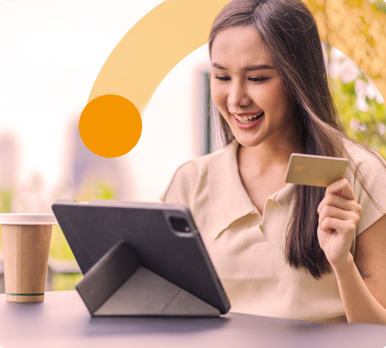 Women doing online transaction