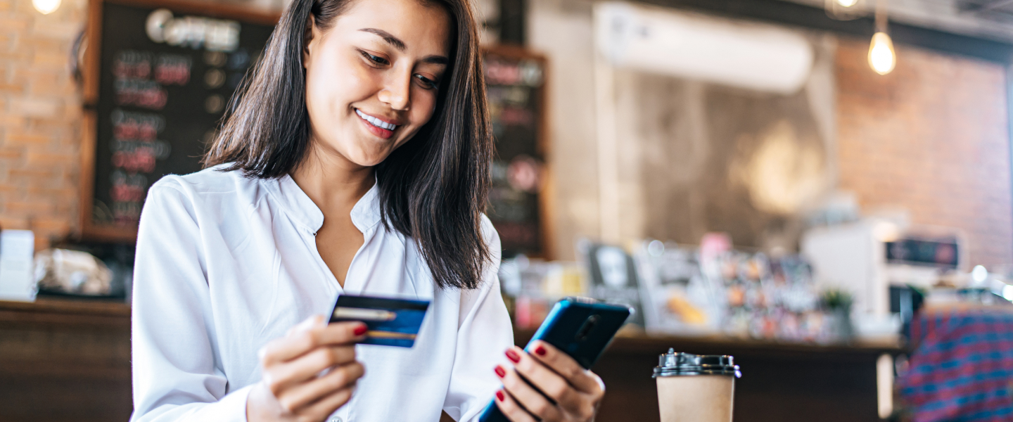 Women doing an online transaction