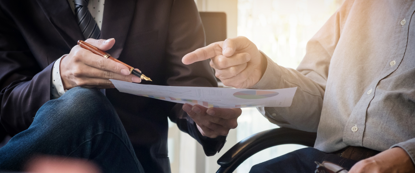 Insurance agent talking to a person